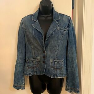 Calvin Klein Jeans Denim distressed blazer size medium